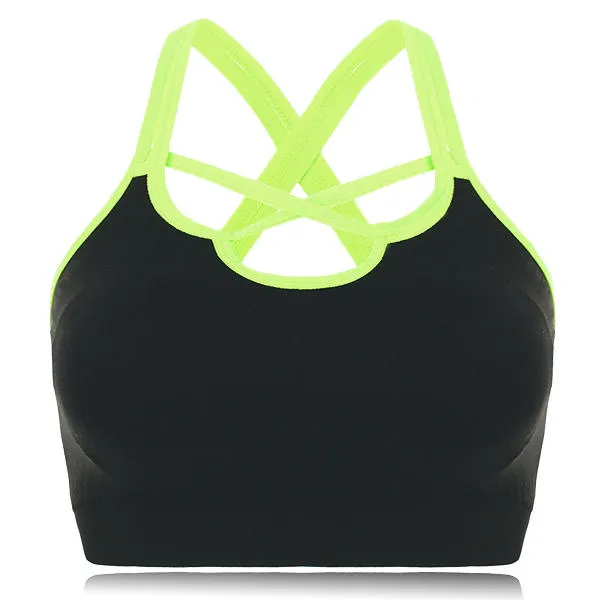 Sexy Cross-criss Back Wireless Camisole Bandeau Sports Yoga Bra
