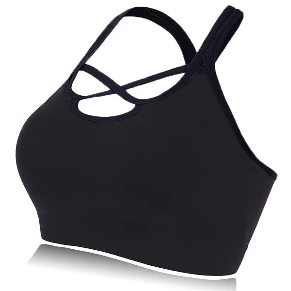 Sexy Cross-criss Back Wireless Camisole Bandeau Sports Yoga Bra
