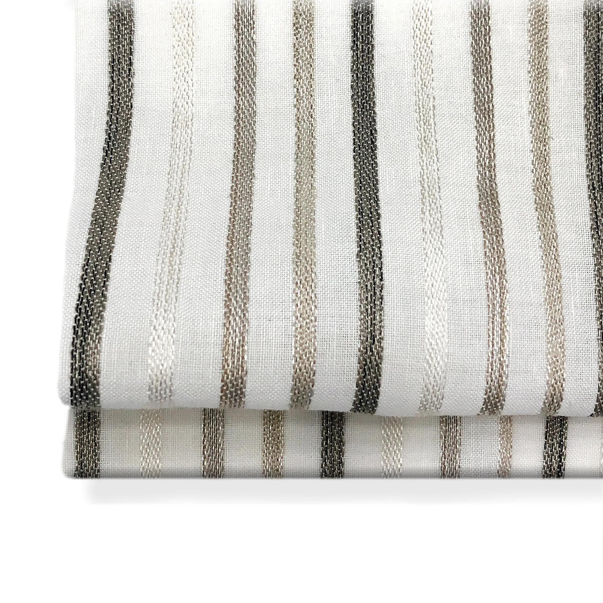 Sheer Linen Stripe Flat Relaxed Roman Shade