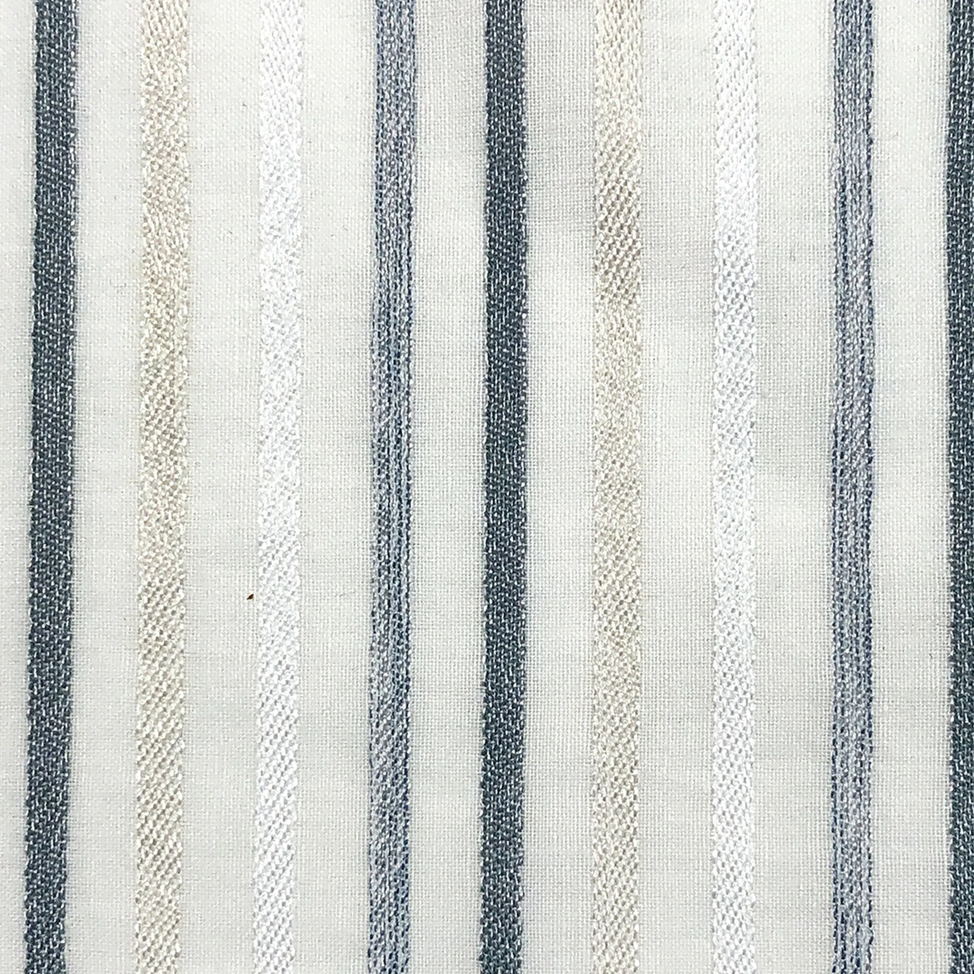 Sheer Linen Stripe Flat Relaxed Roman Shade