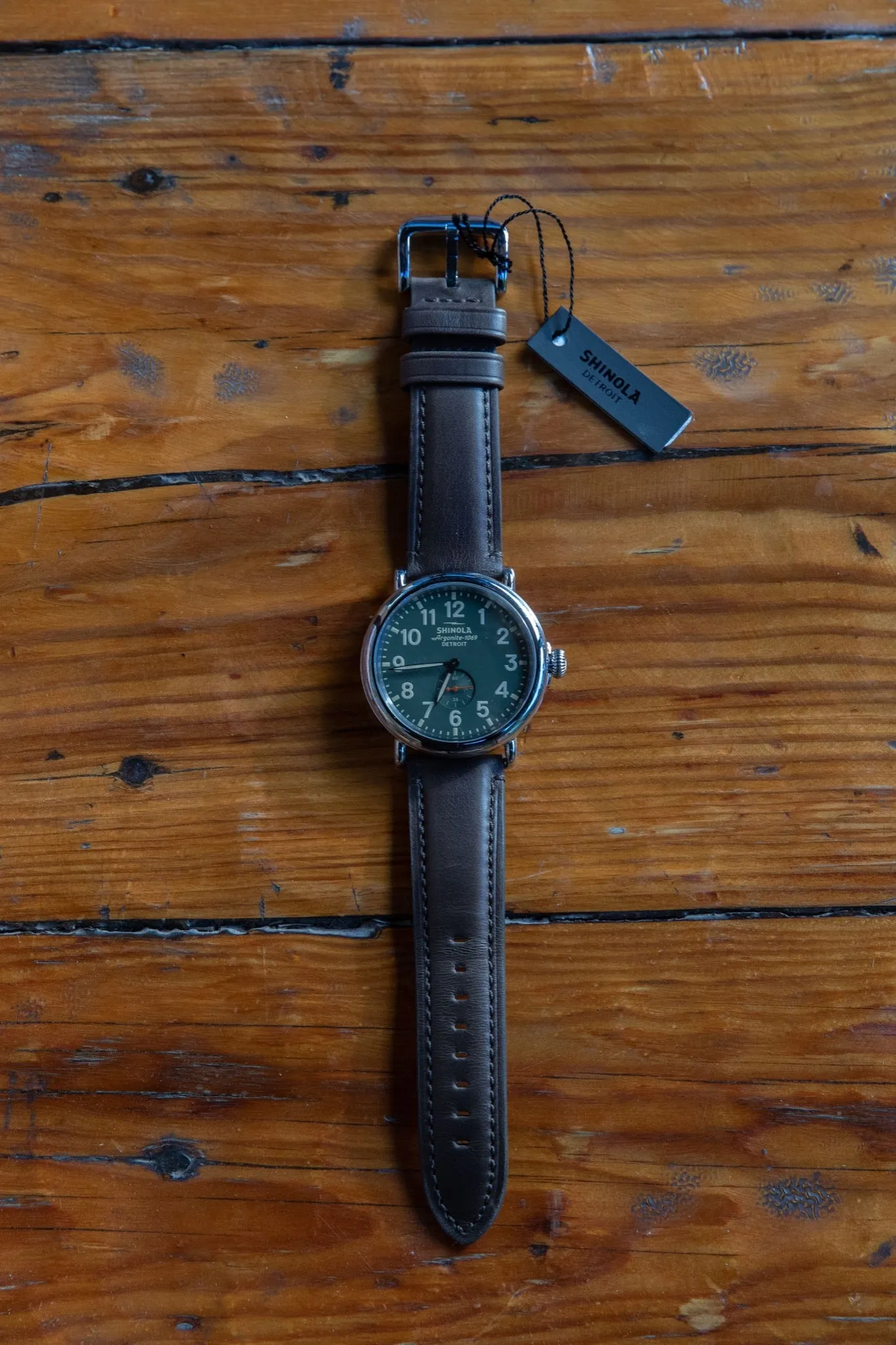 SHINOLA RUNWELL WATCH DARK OLIVE DIAL