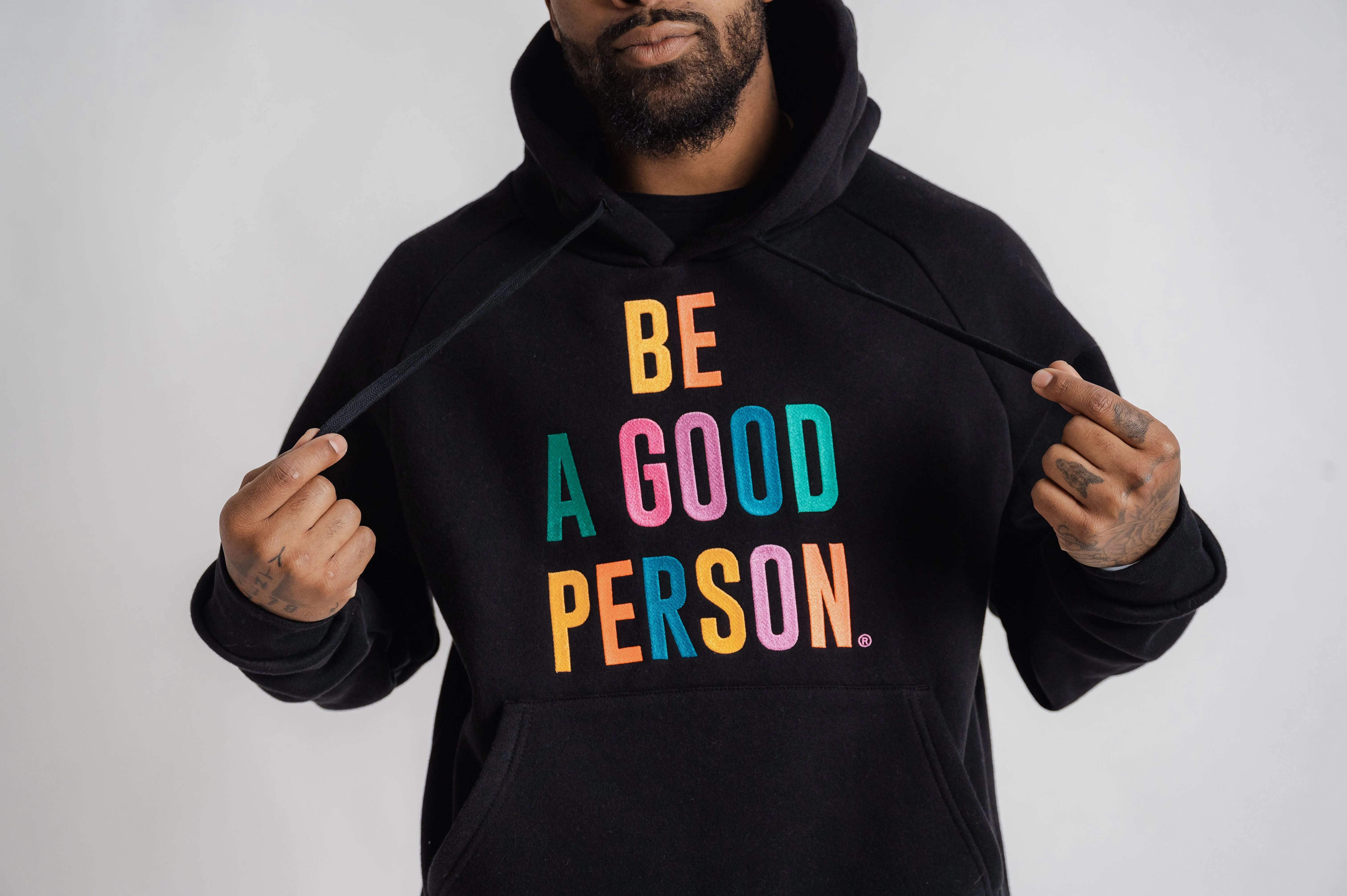 Signature Embroidered Hoodie - Black Color Spectrum