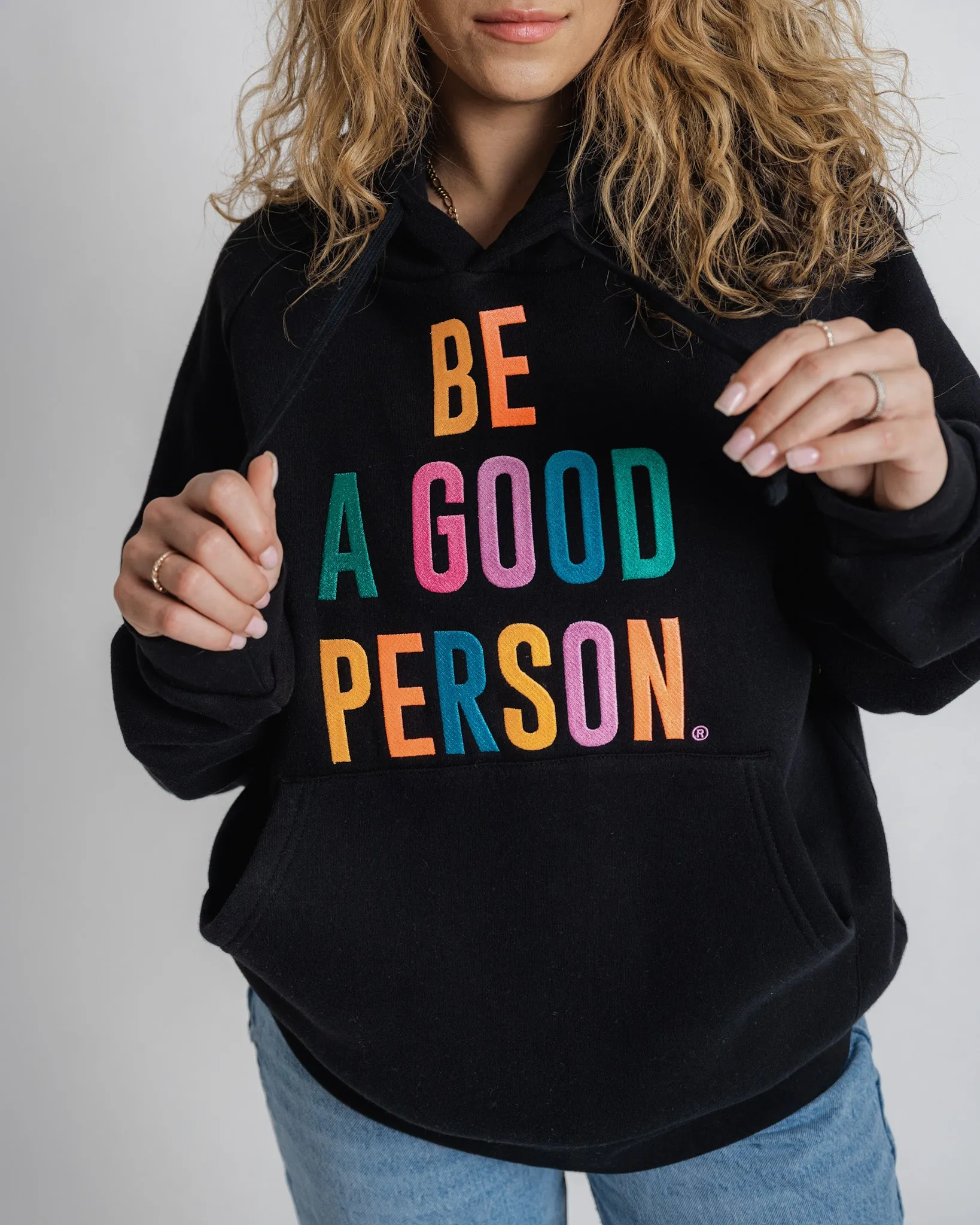 Signature Embroidered Hoodie - Black Color Spectrum