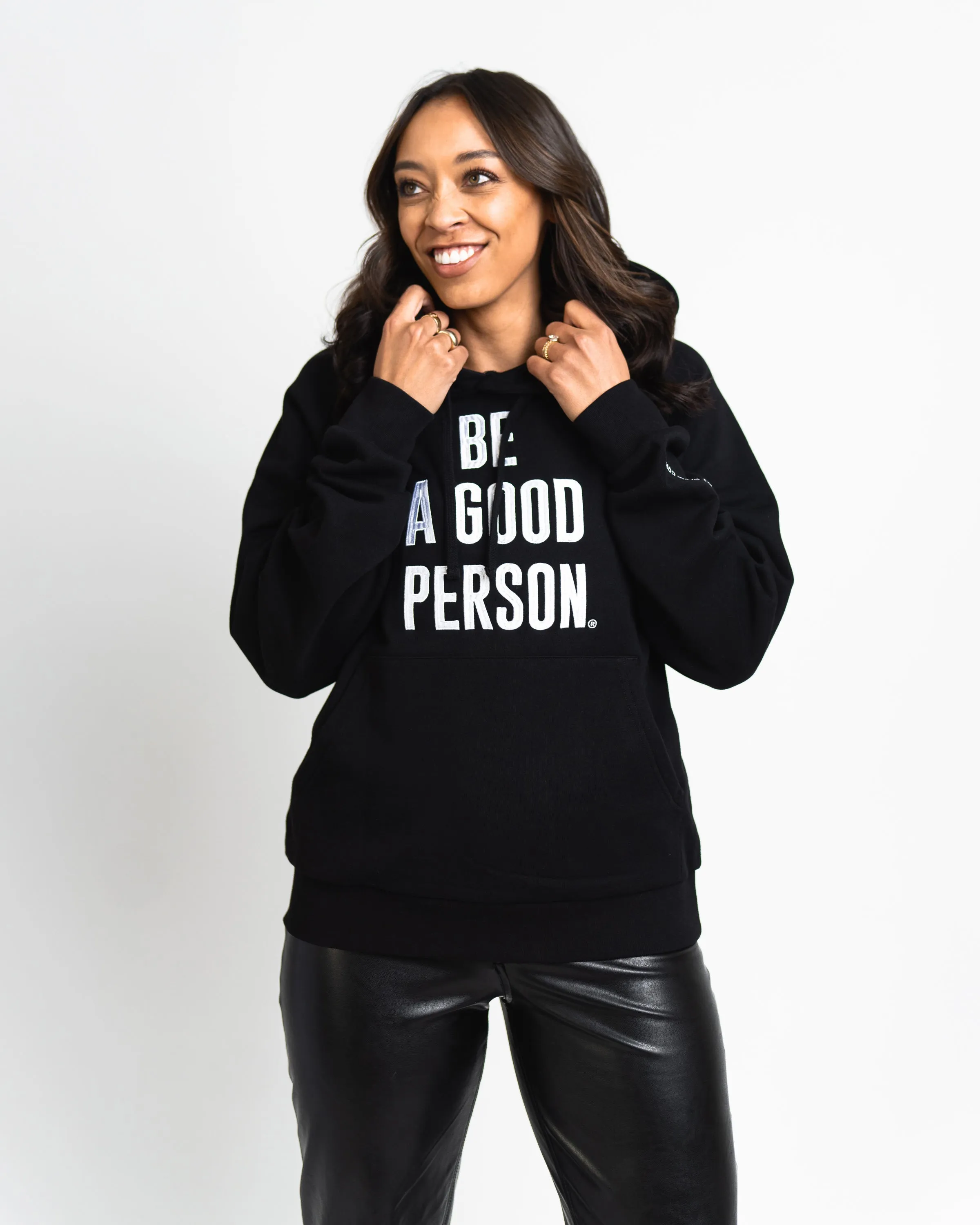 Signature Embroidered Hoodie - Black