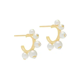 Signature Small Pearl Hoops