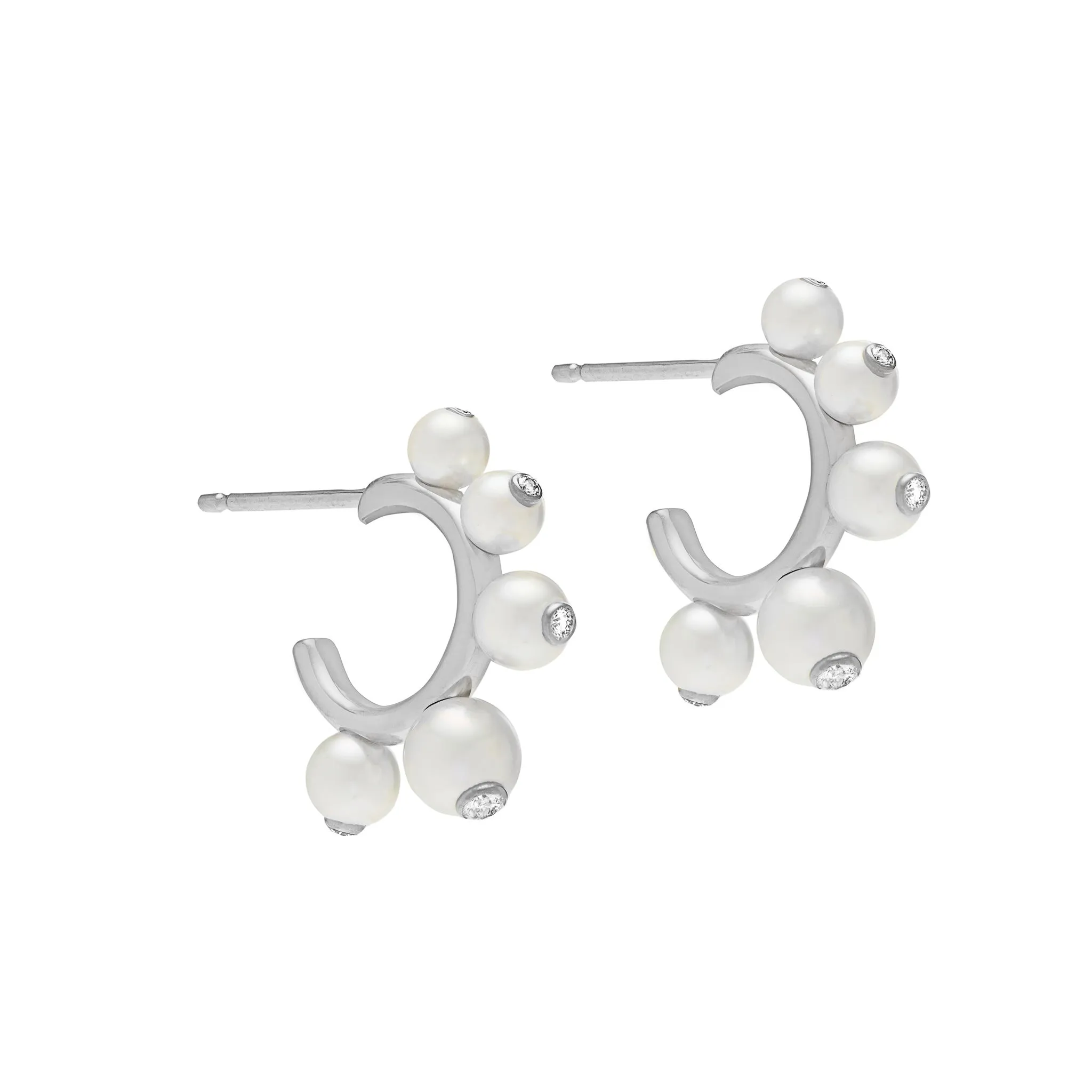 Signature Small Pearl Hoops
