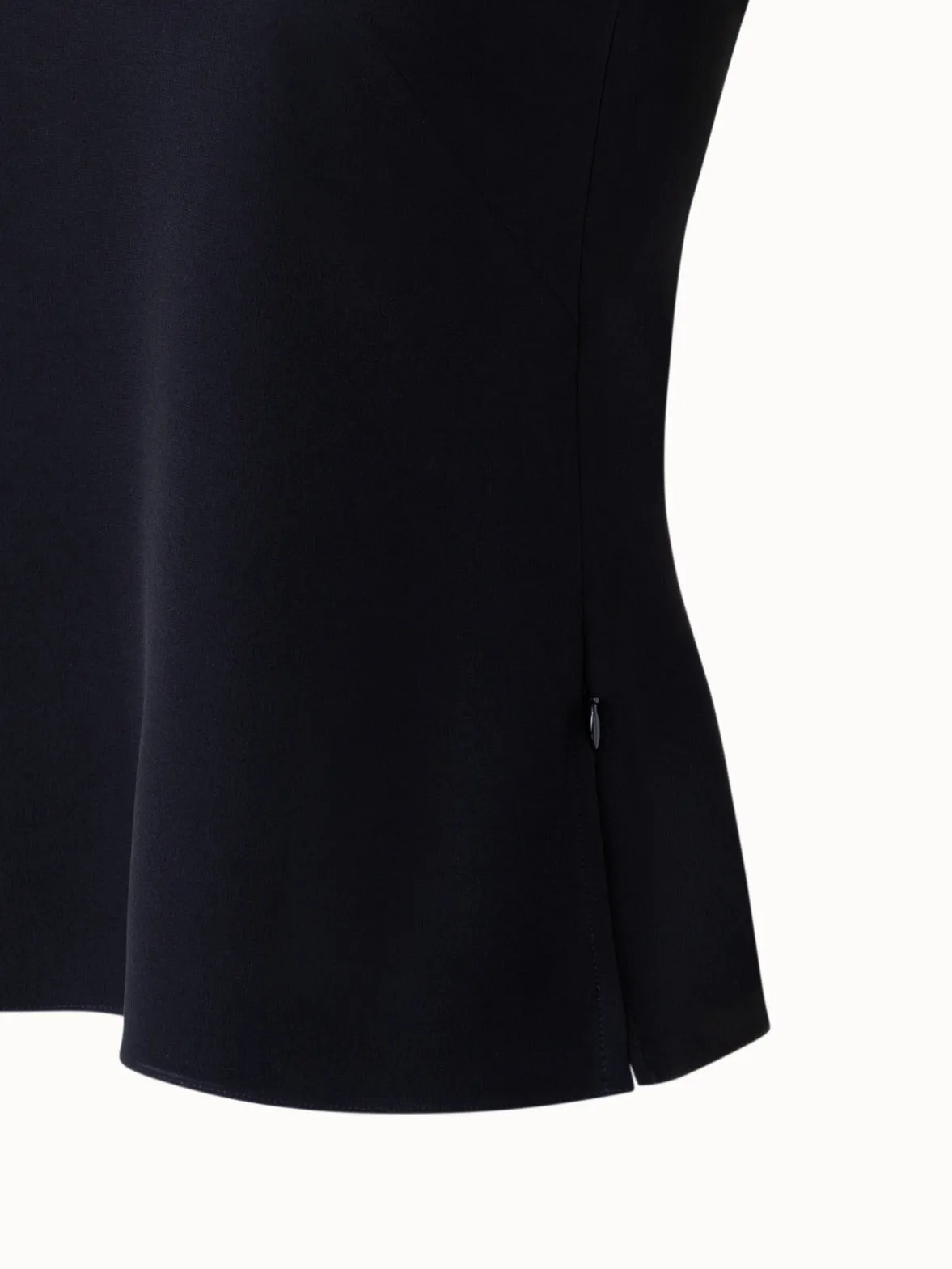 Silk Crêpe Strap Top with Lace