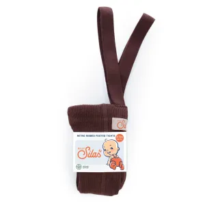 Silly Silas Footed Tights with Braces - Chocolate Brown