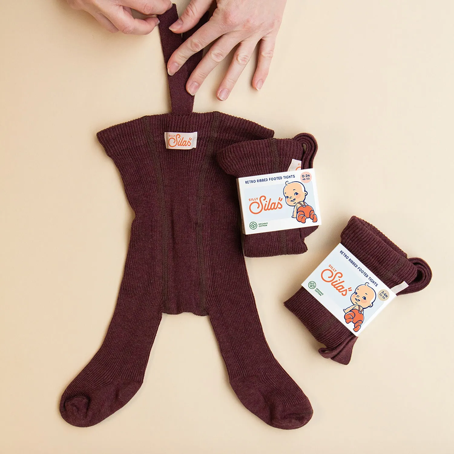 Silly Silas Footed Tights with Braces - Fig Blend
