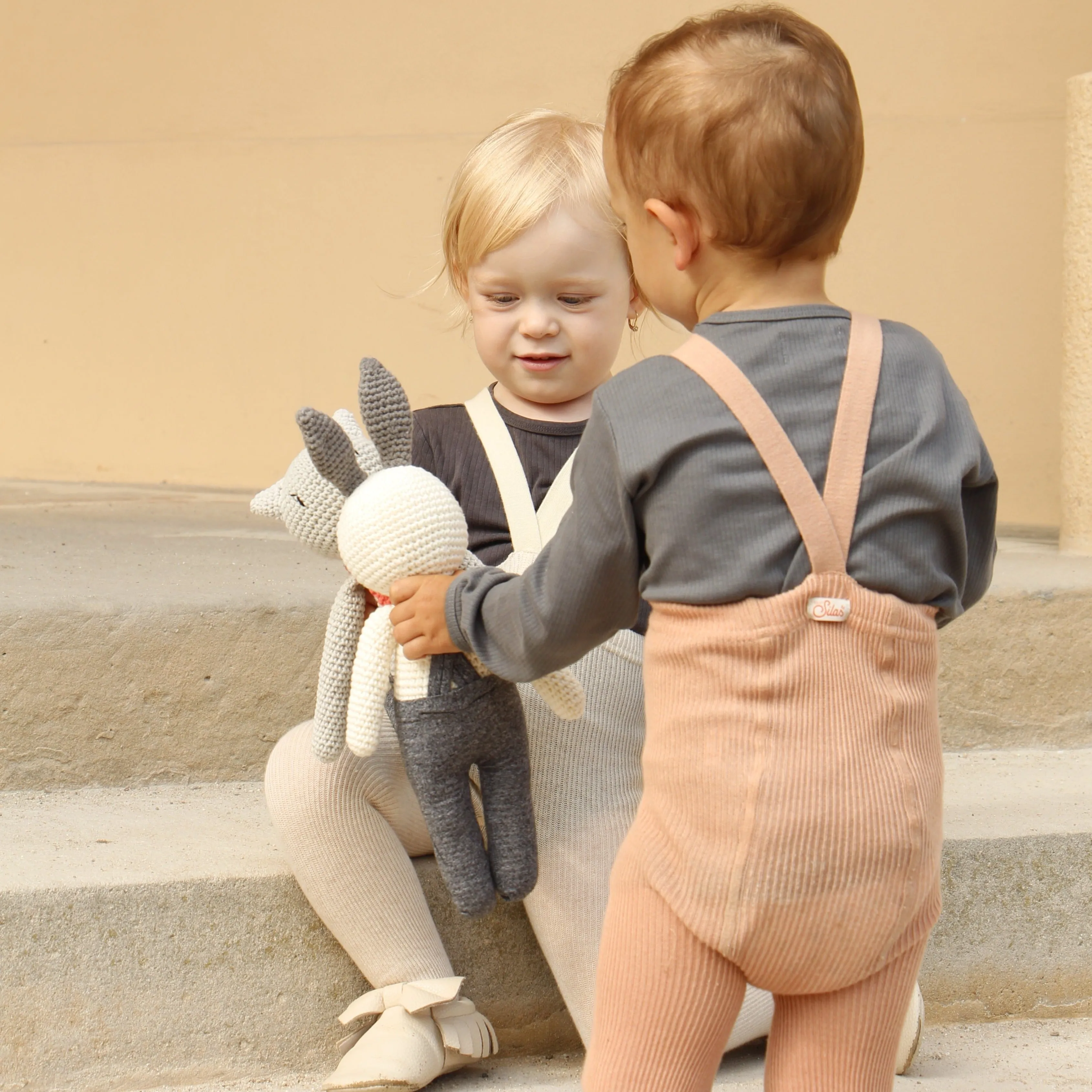 Silly Silas Footed Tights with Braces - Light Brown