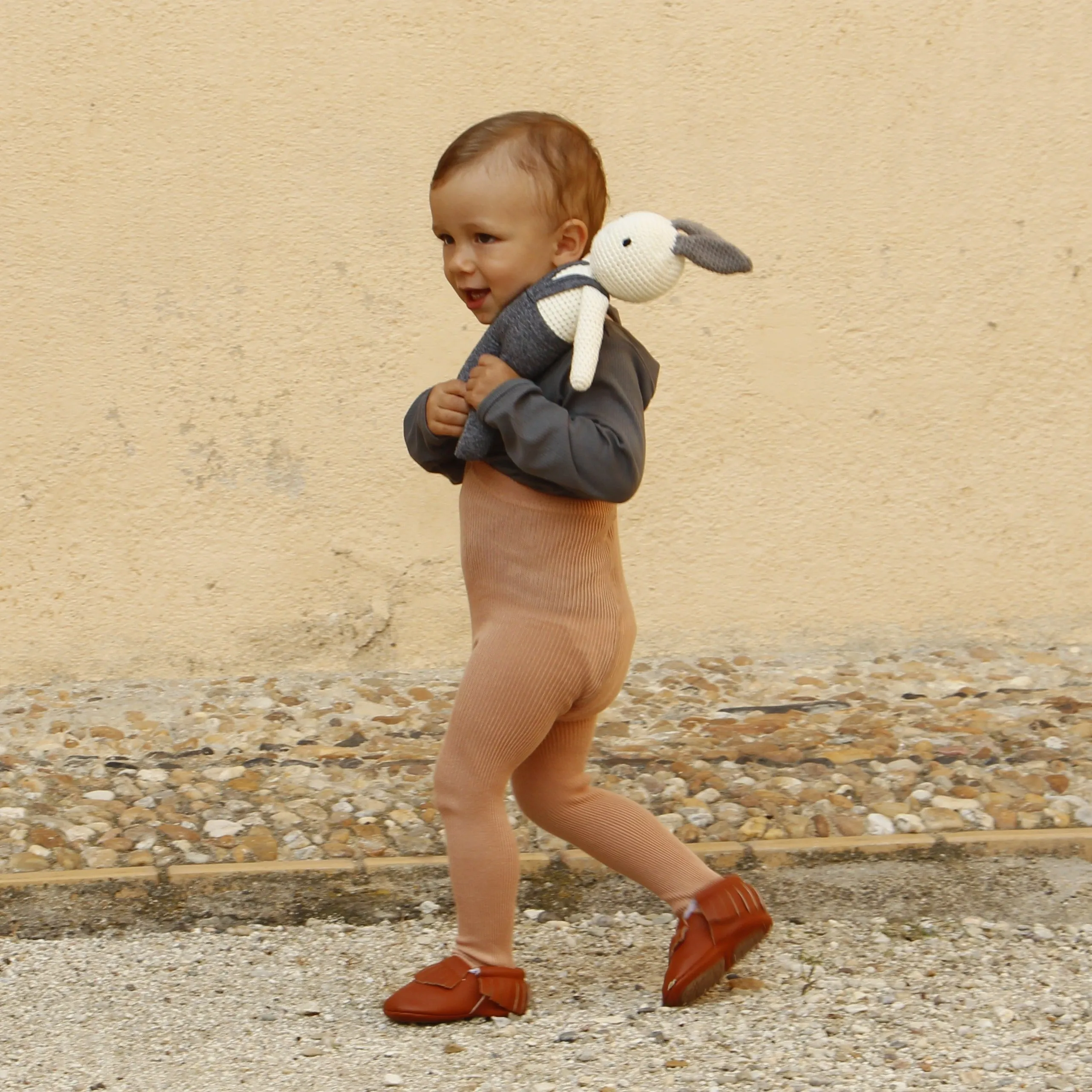 Silly Silas Footed Tights with Braces - Light Brown