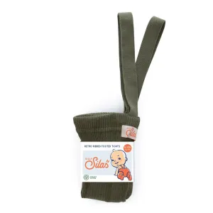 Silly Silas Footed Tights with Braces - Olive