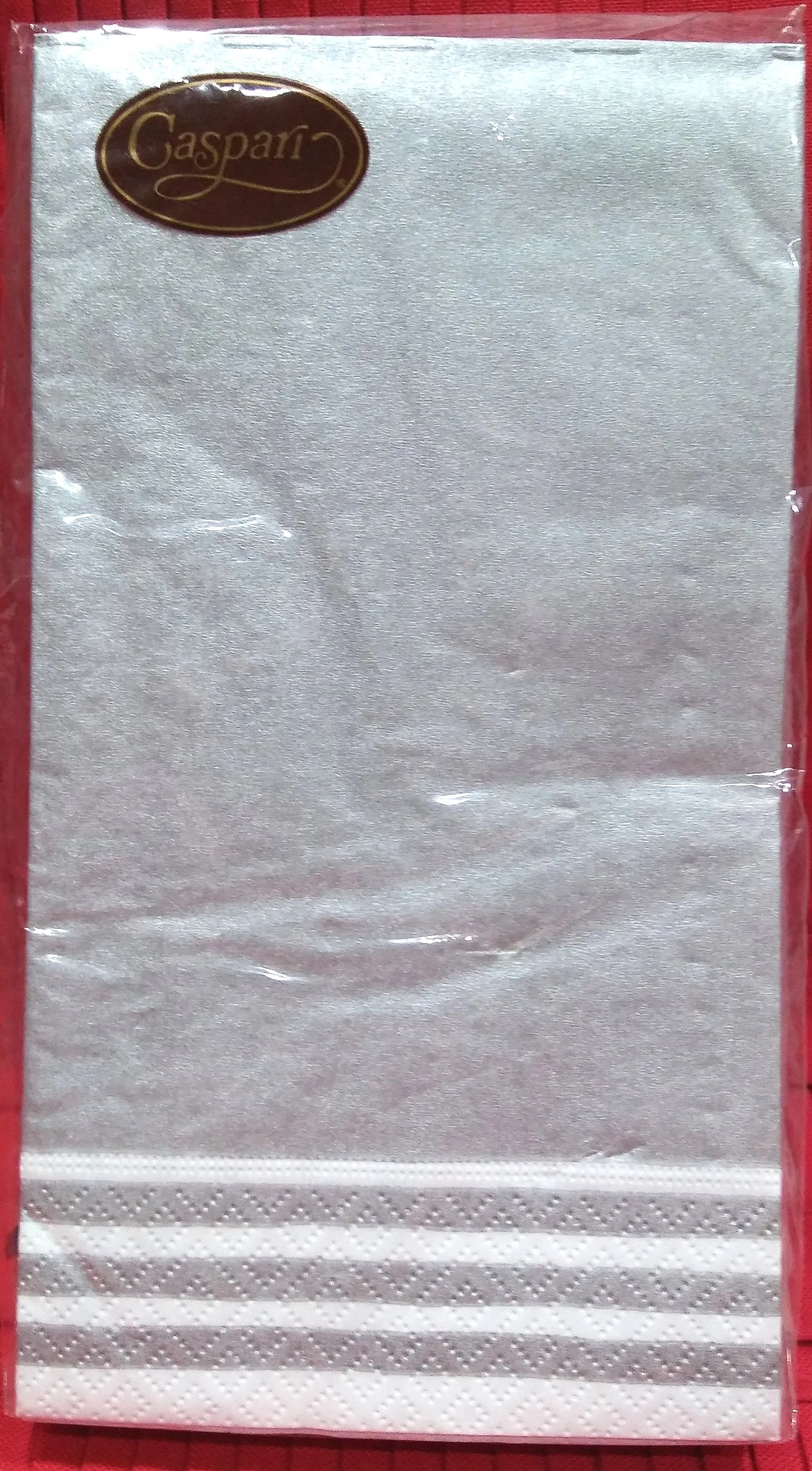 SILVER AND WHITE STRIPE GUEST TOWELS