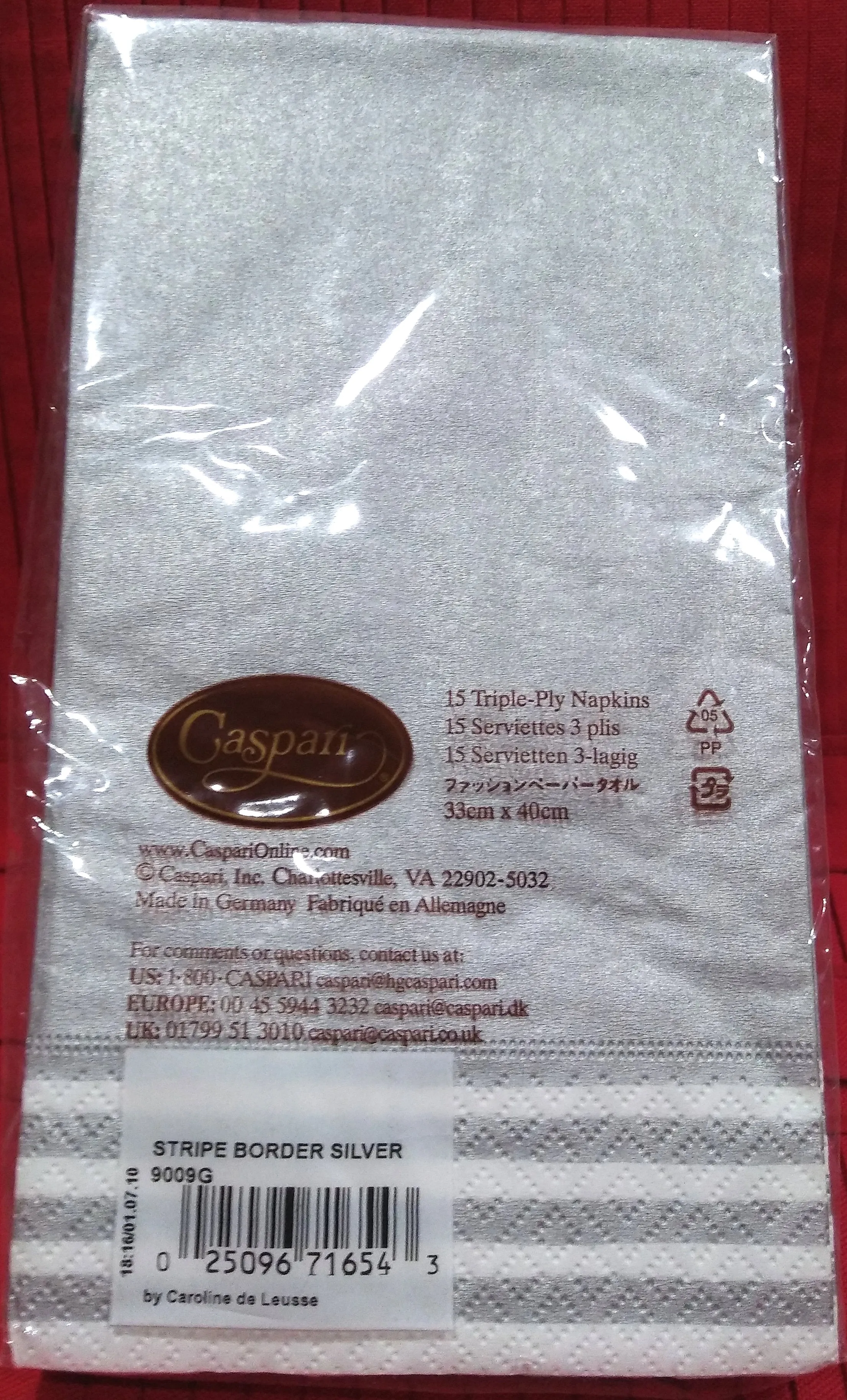 SILVER AND WHITE STRIPE GUEST TOWELS