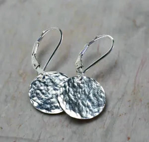 Silver Disk Earrings/Moon Earrings