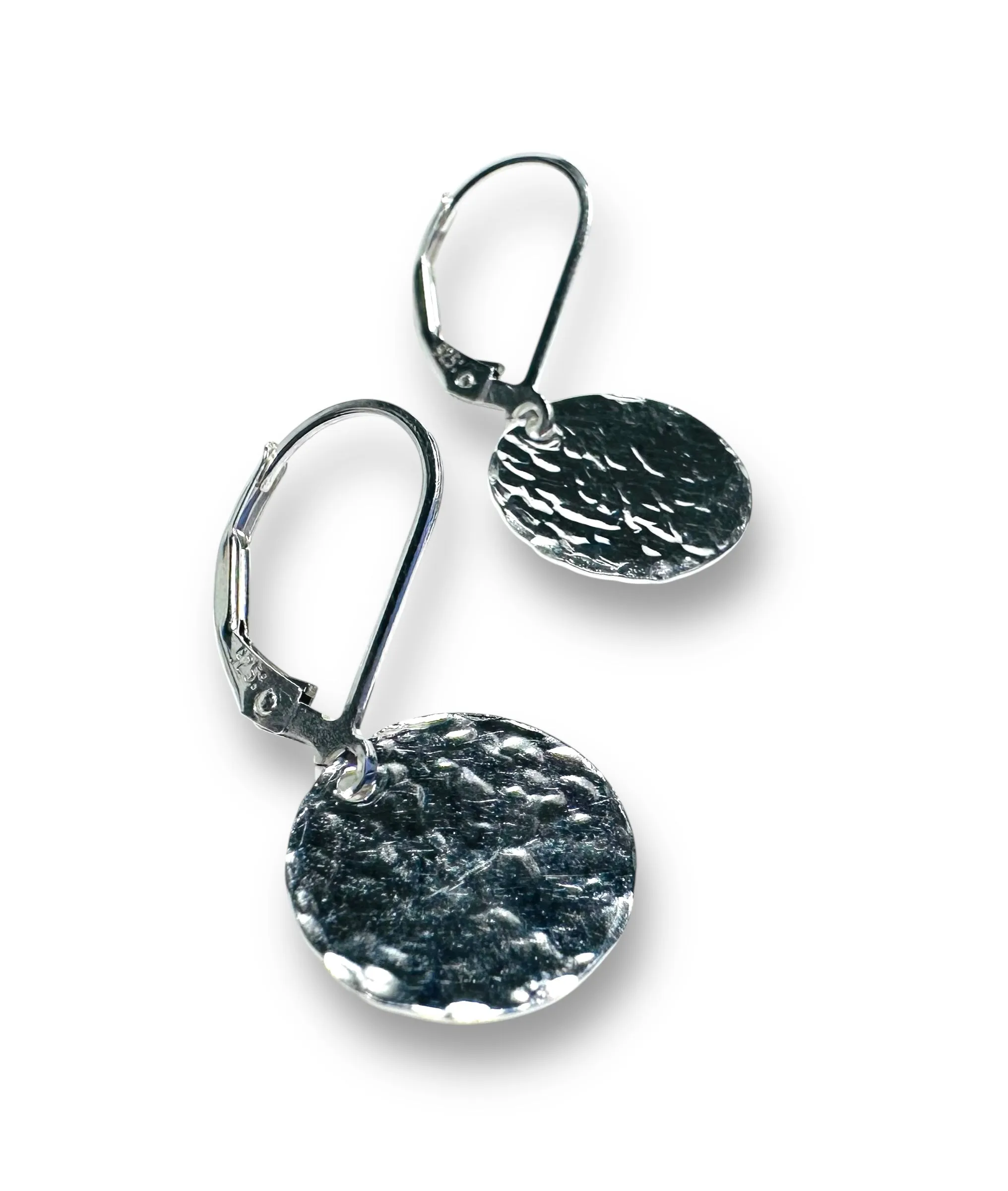 Silver Disk Earrings/Moon Earrings