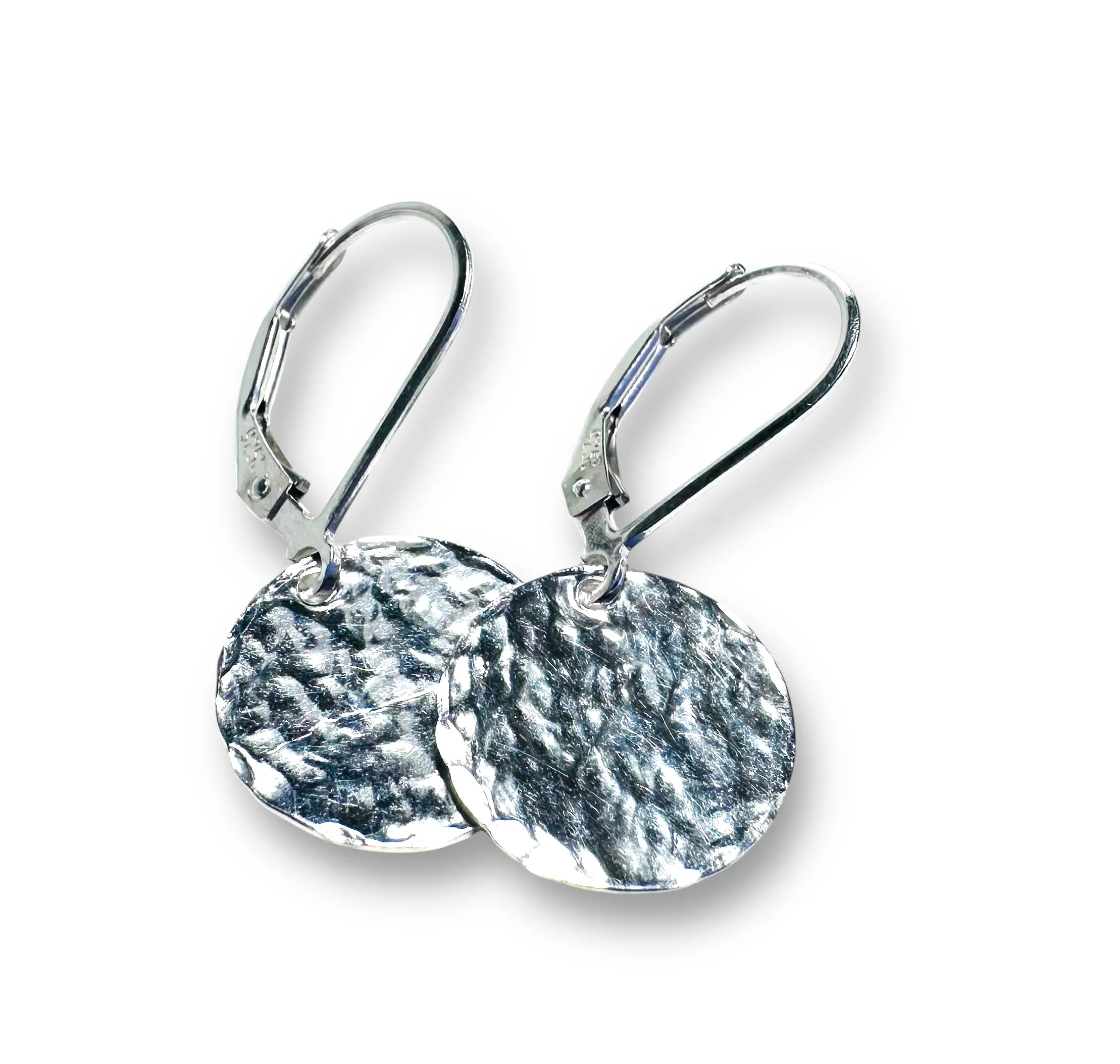 Silver Disk Earrings/Moon Earrings