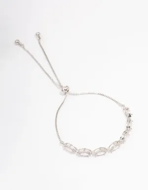 Silver Marquise Cubic Zirconia Toggle Bangle