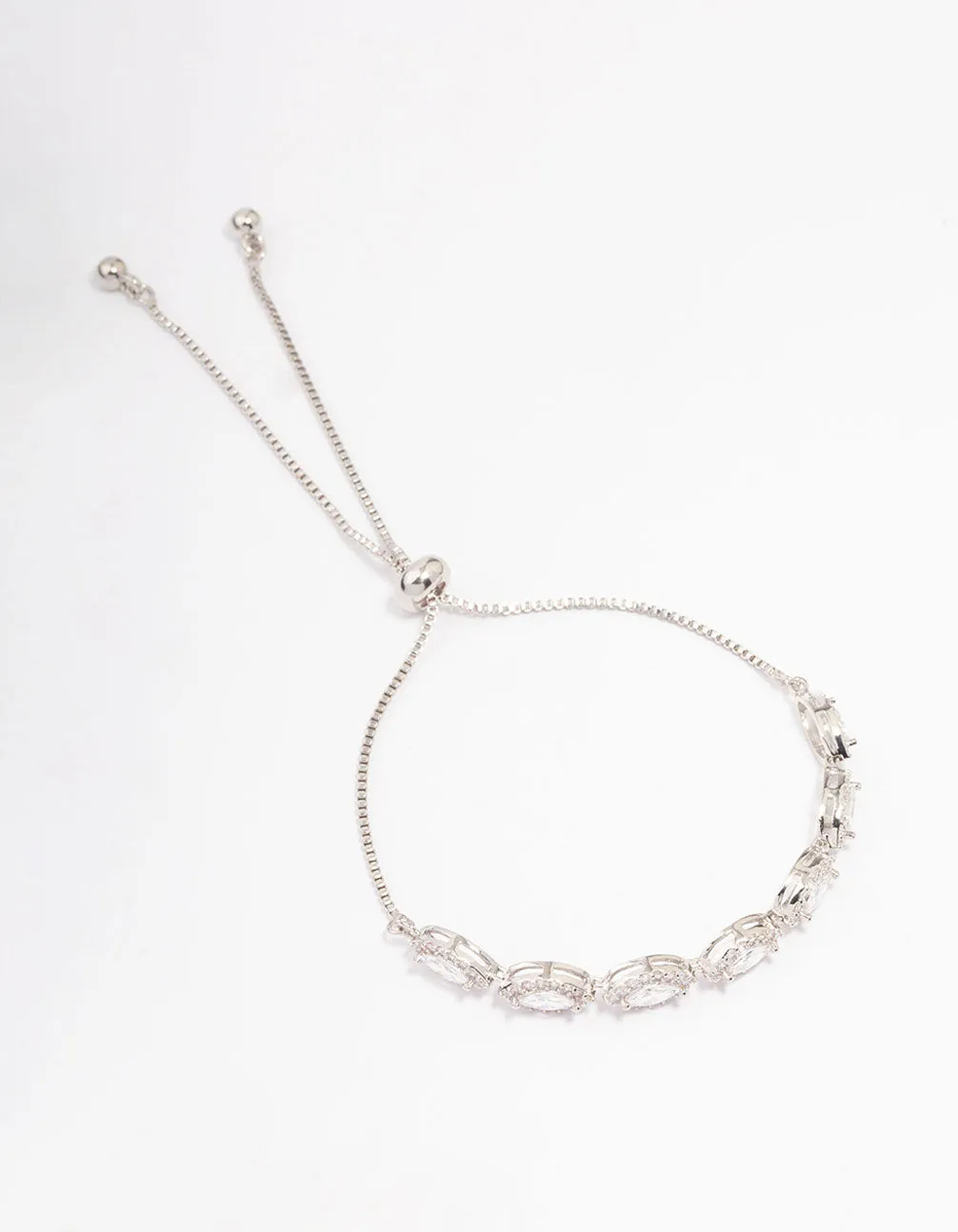 Silver Marquise Cubic Zirconia Toggle Bangle