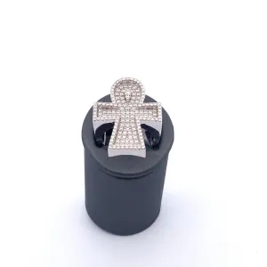 Silver Moissanite Ankh Ring