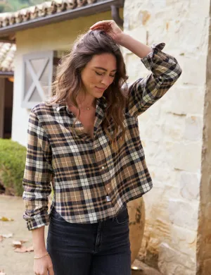 SILVIO Sand and Camel with Black Plaid, Italian Flannel