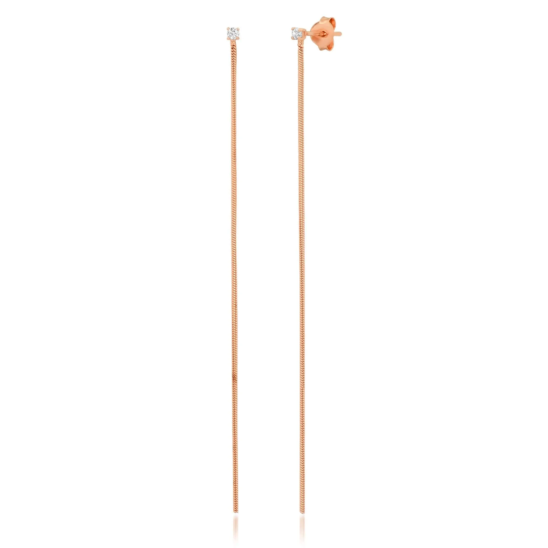 SINGLE THREAD EARRING, ROSE GOLD