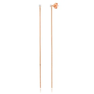 SINGLE THREAD EARRING, ROSE GOLD