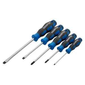 Soft Grip Screwdriver Set Draper 09783 5Pc - 3 x Plain Slot - 2 X PZ Type