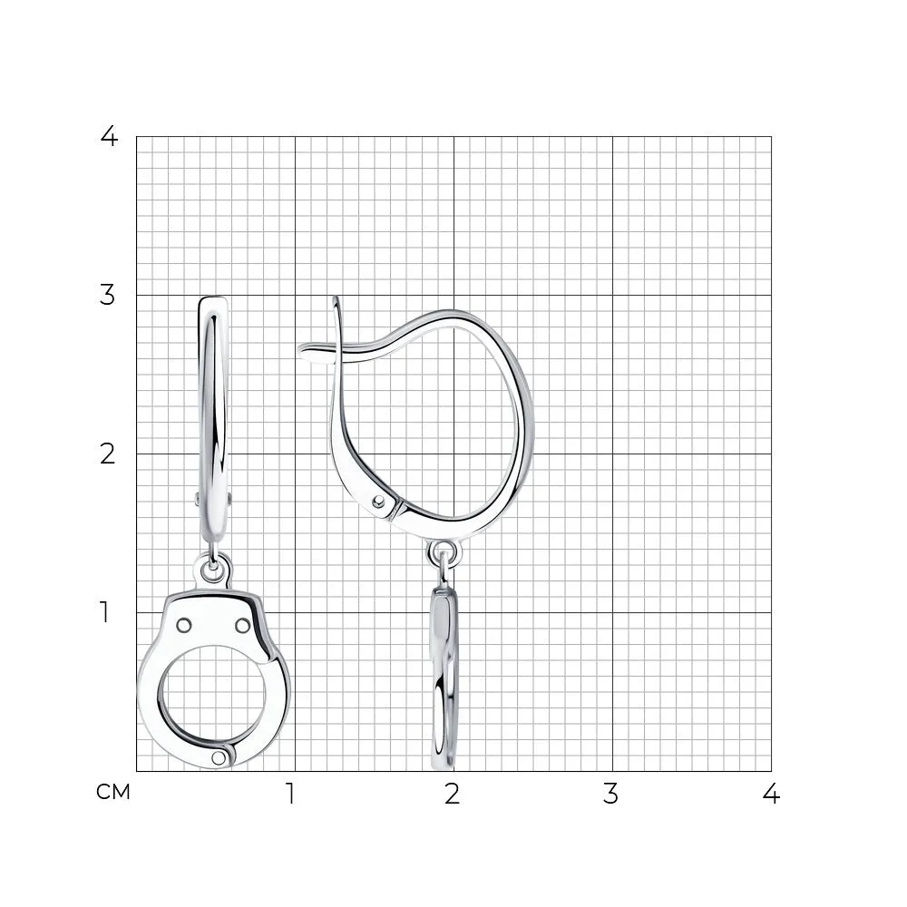 SOKOLOV - Handcuffs Silver Earrings