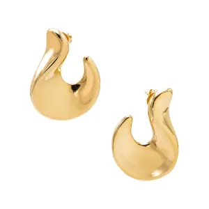 Solid Graduated Curved On The Ear Stud Earring