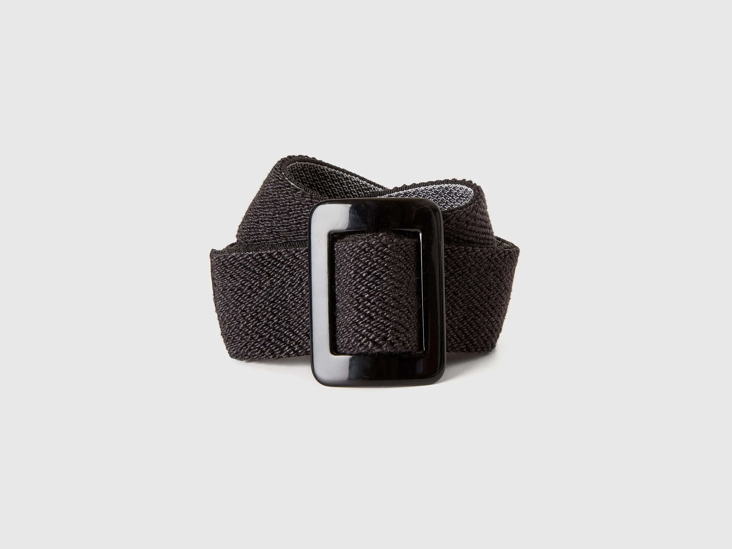 Solid Jute Blend Rectangular Buckle Belt