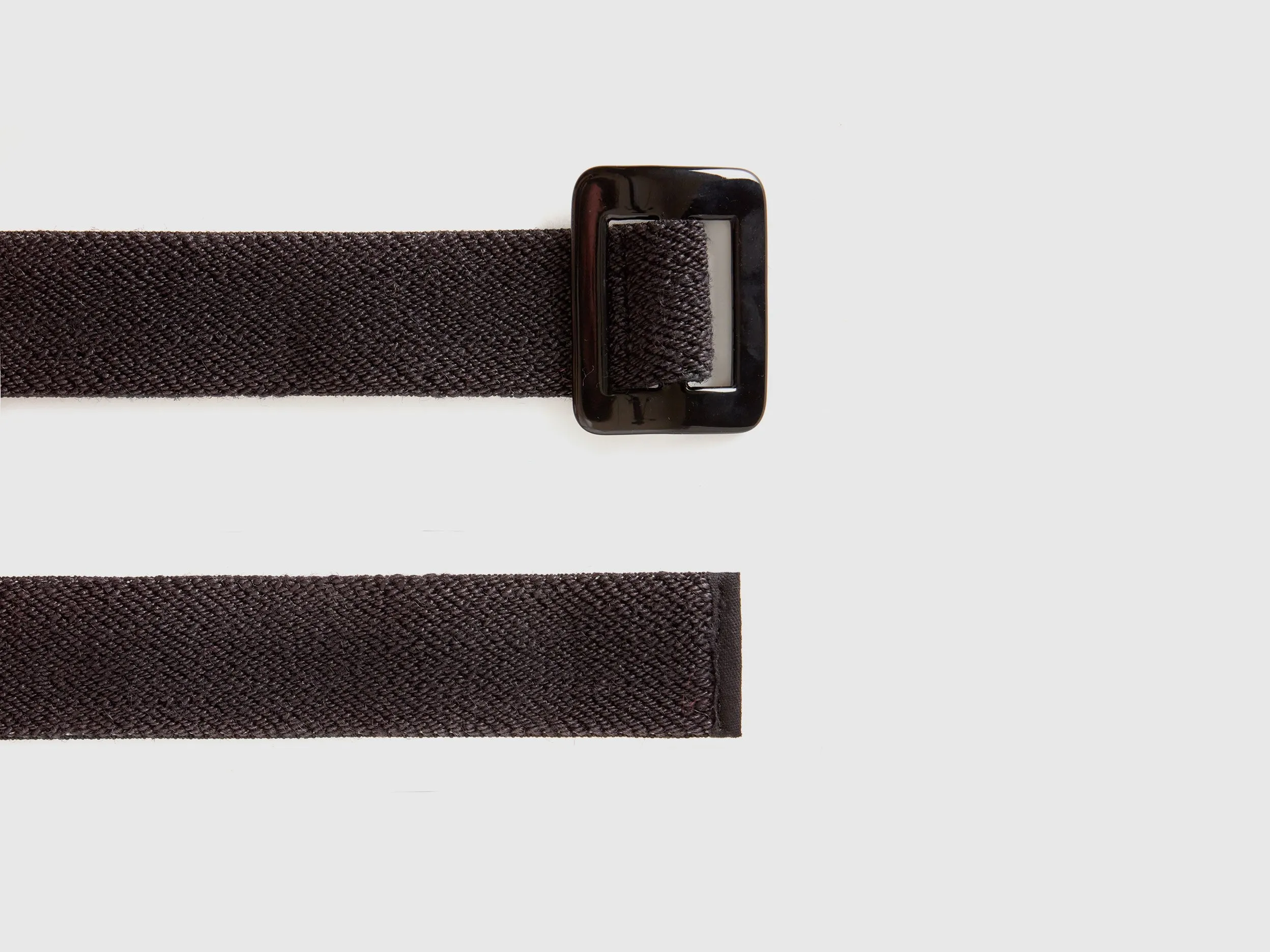 Solid Jute Blend Rectangular Buckle Belt