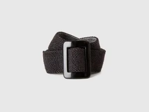 Solid Jute Blend Rectangular Buckle Belt