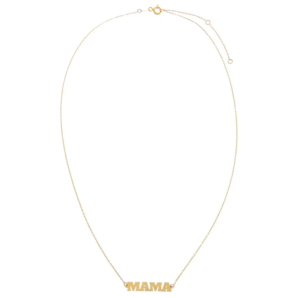 Solid Mama Nameplate Necklace 14K