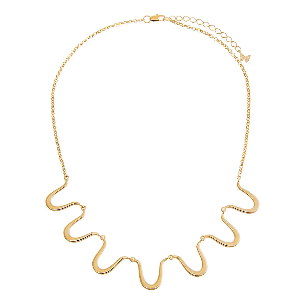 Solid Squiggly Half Chain Necklace