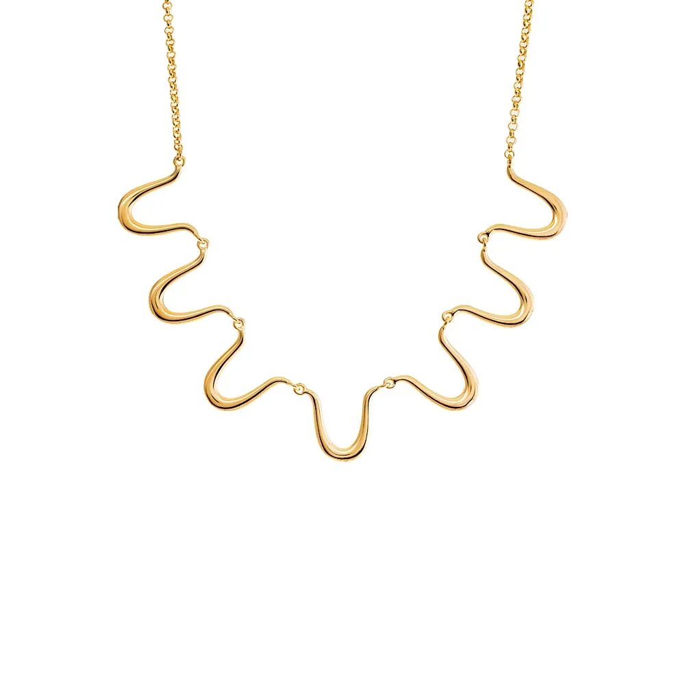 Solid Squiggly Half Chain Necklace