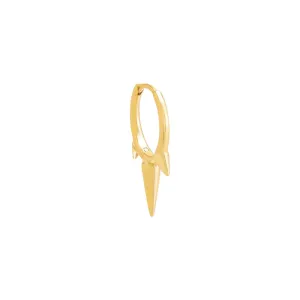 Solid Triple Spike Huggie Earring