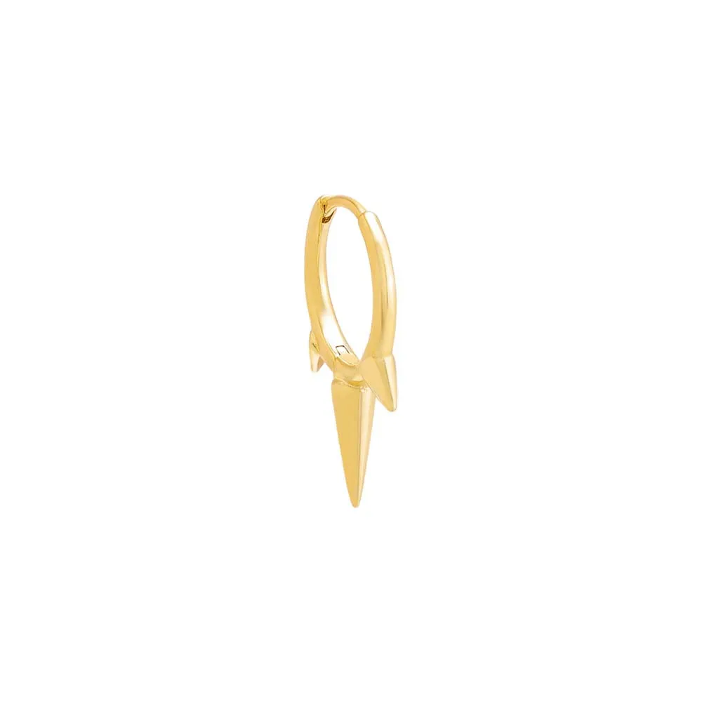 Solid Triple Spike Huggie Earring