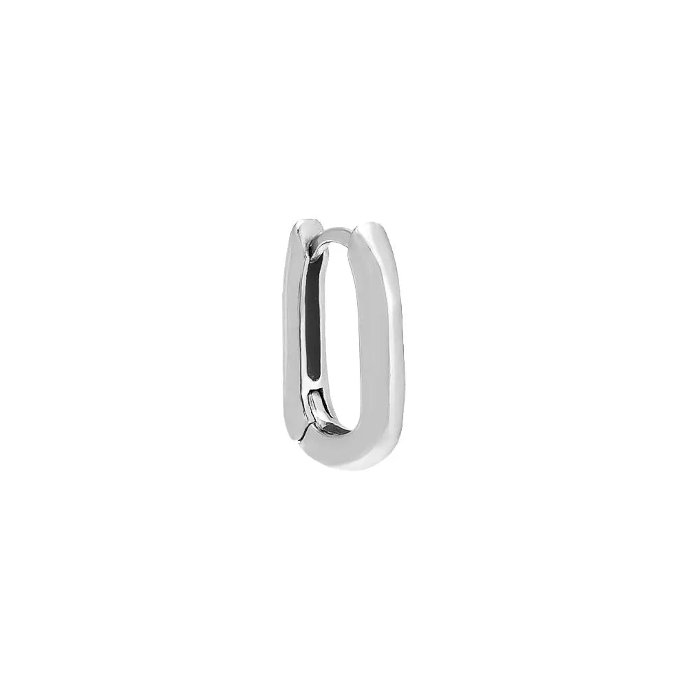 Solid U-Shape Link Huggie Earring