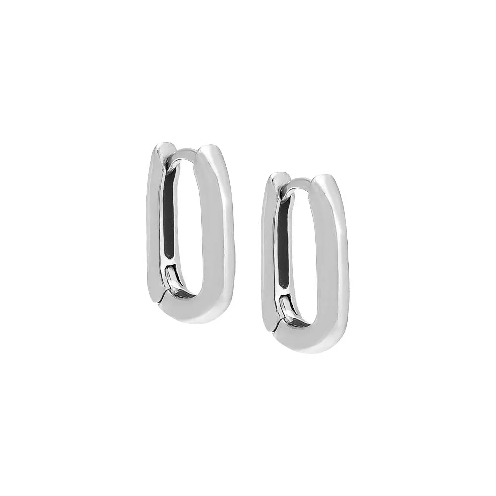 Solid U-Shape Link Huggie Earring