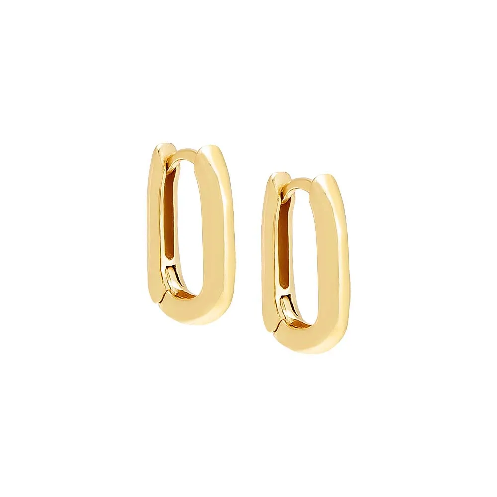 Solid U-Shape Link Huggie Earring