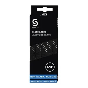 Source for Sports Molded Tip Hockey Skate Laces - Black / White