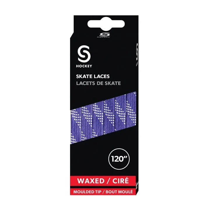 Source for Sports Waxed Hockey Skate Laces - Purple / White