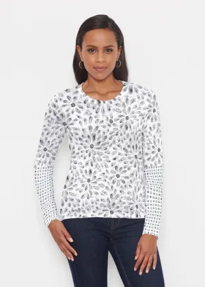 Splashy Dots Black (7921) ~ Signature Long Sleeve Crew Shirt