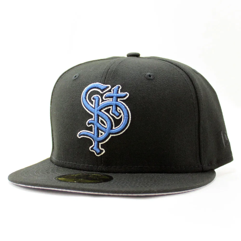St. Paul Saints New Era 59Fifty Fitted Hat (Glow in the Dark Black Gray Under Brim)