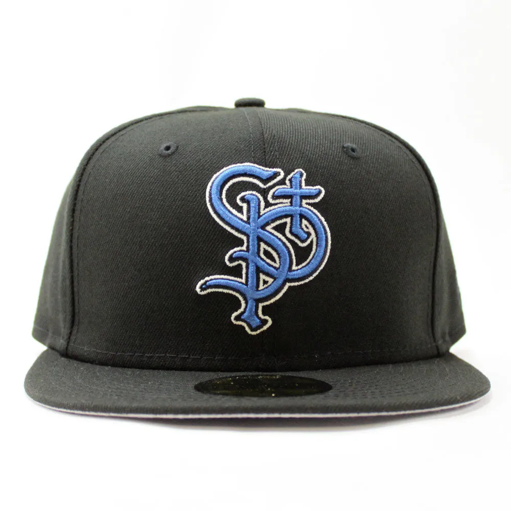 St. Paul Saints New Era 59Fifty Fitted Hat (Glow in the Dark Black Gray Under Brim)