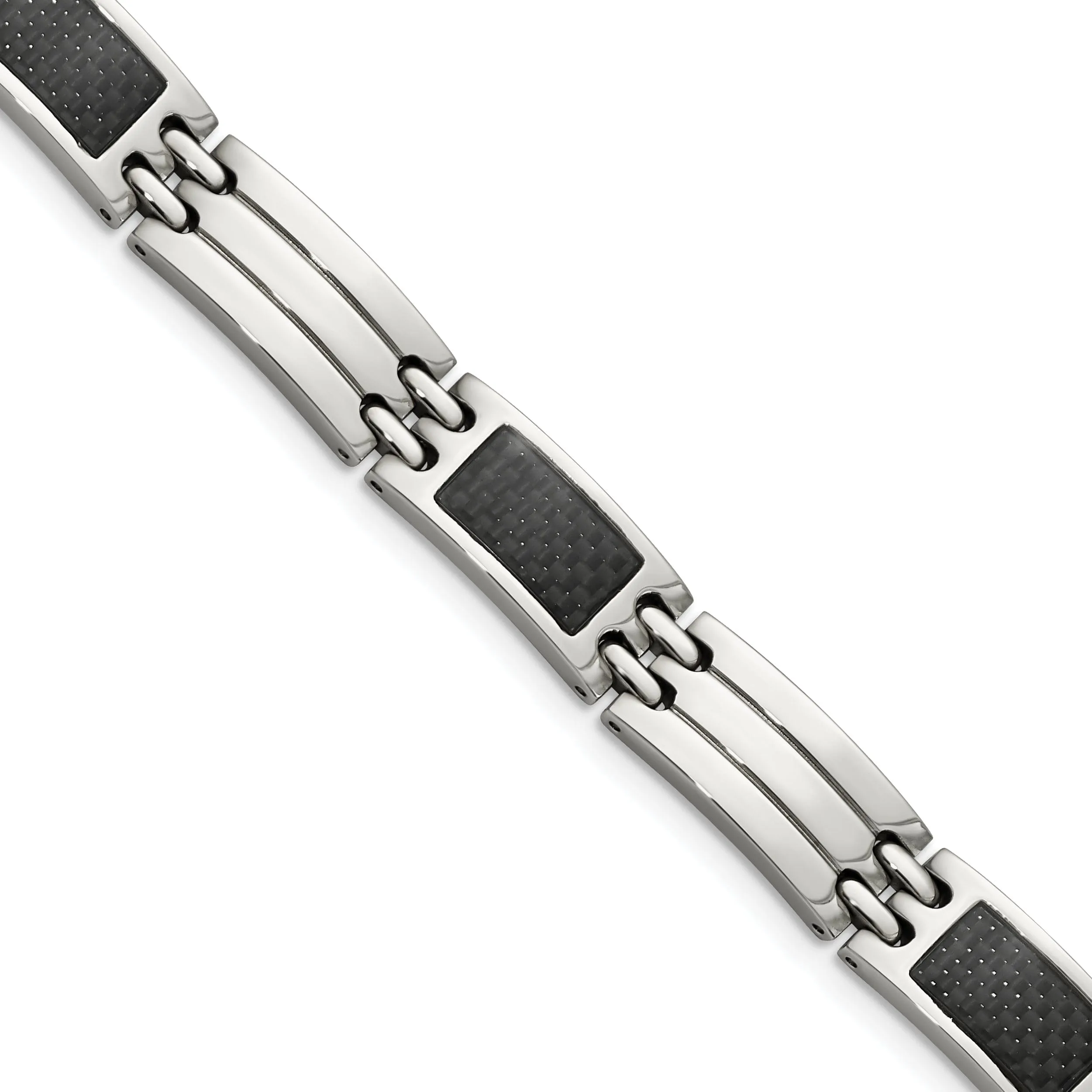 Stainless Steel Black Carbon Fiber Bracelet