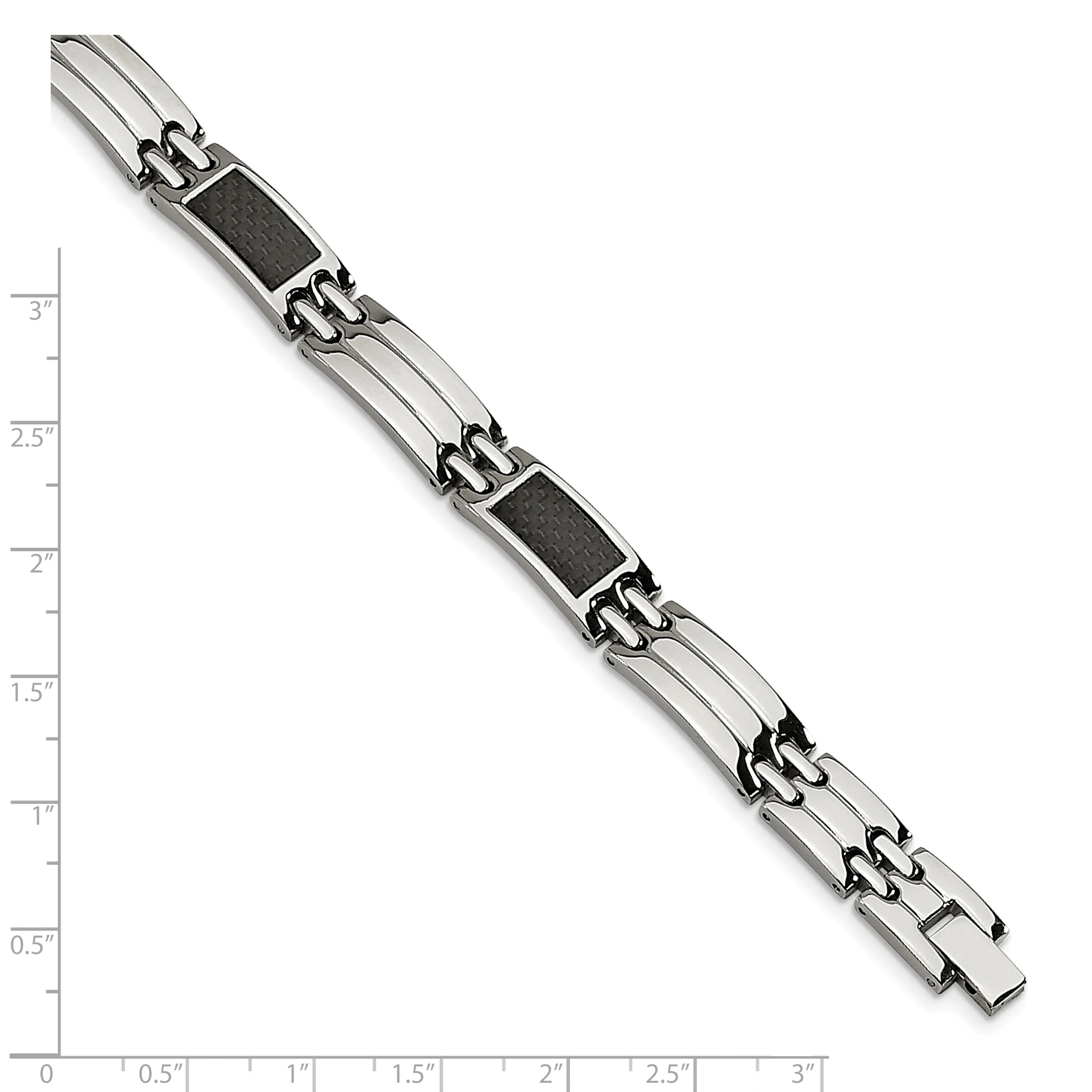 Stainless Steel Black Carbon Fiber Bracelet