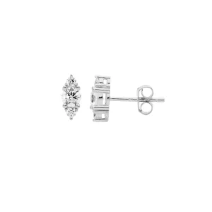 Sterling Silver Stud Earrings with Cubic Zirconia E614S