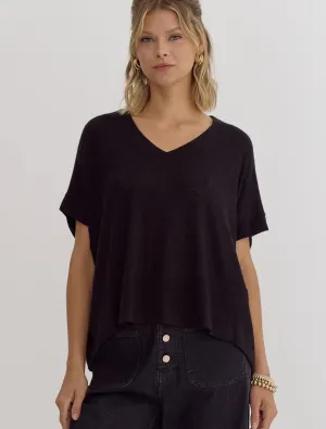 Super Soft Knit V-Neck Tee